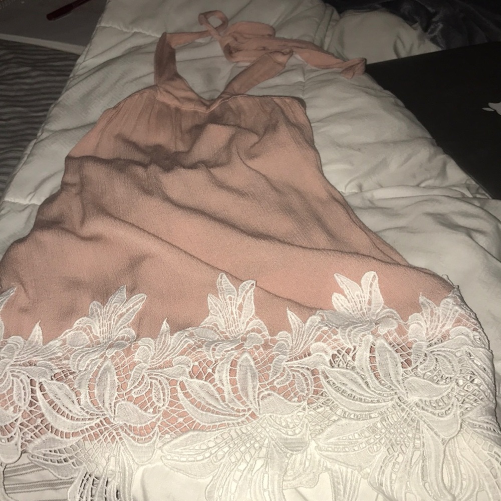 Francesca’s champagne halter tie top